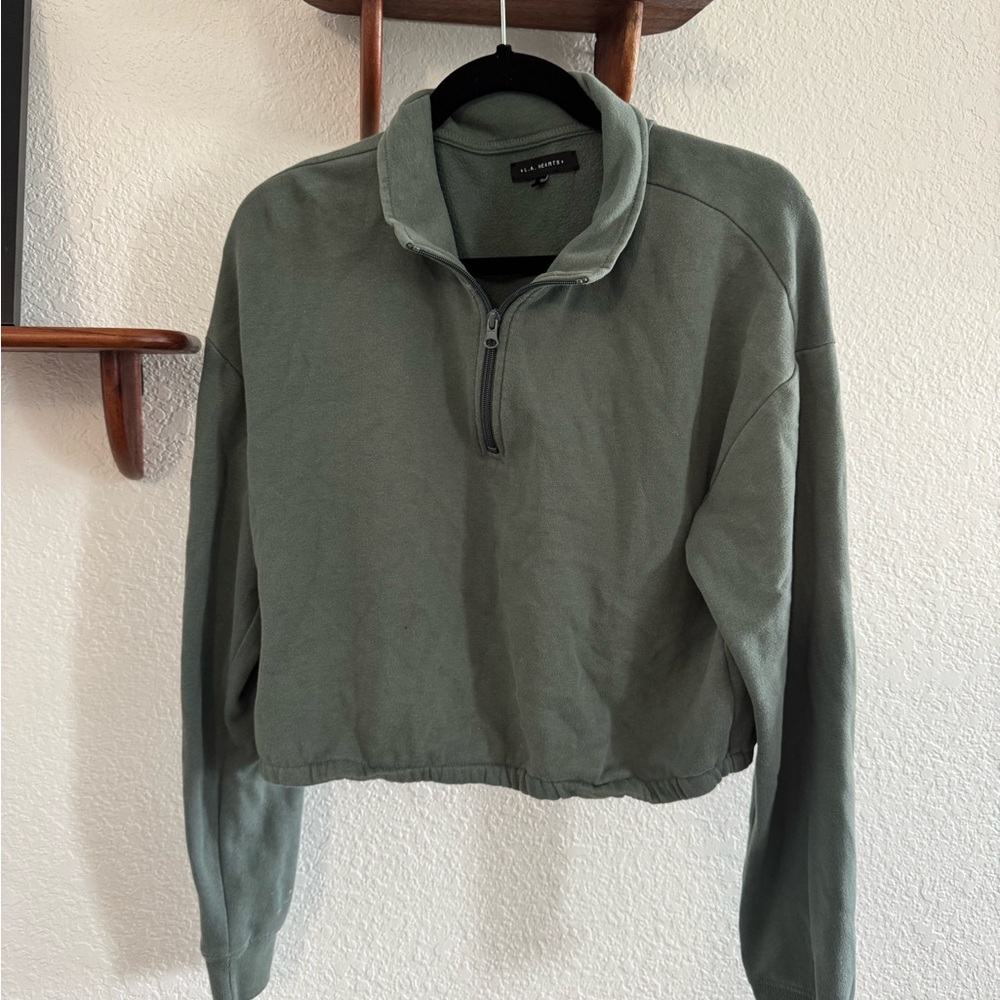 L.A. Hearts Green Half-Zip Sweater